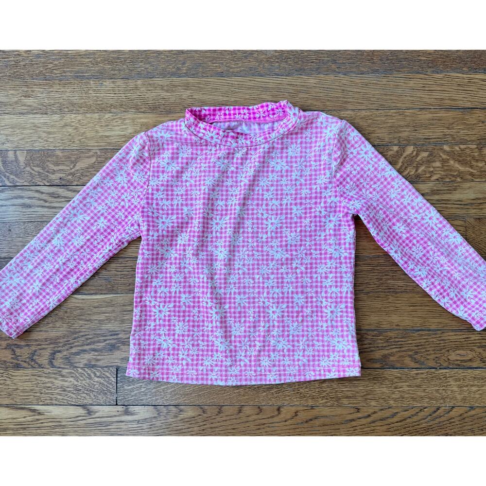 Lilly Pulitzer Girls' Pink Floral Rash Guard Top Size 7
